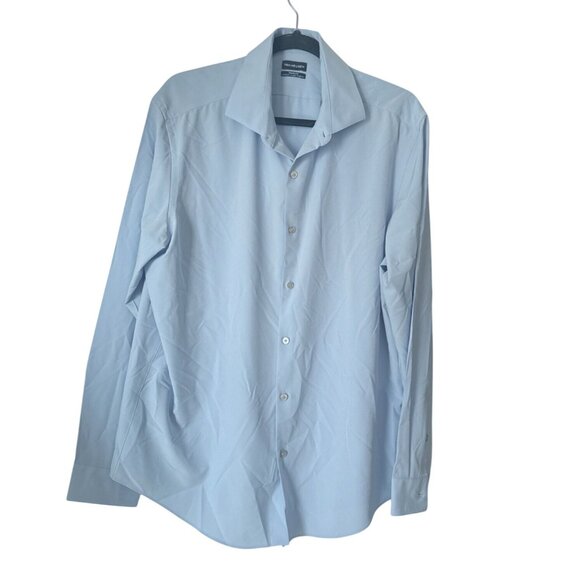 Van Heusen Mens Traveler Slim Fit Light Blue Long Sleeve Dress Shirt Size XL - Picture 1 of 7